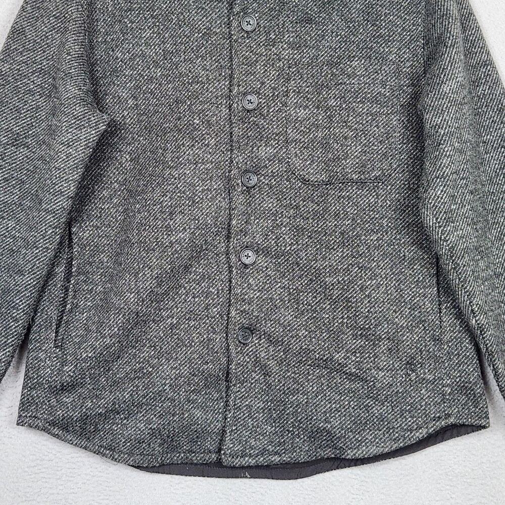 Banana Republic Shirt Jacket Mens Small Gray Herringbone Button Front Lined - Picture 6 of 16